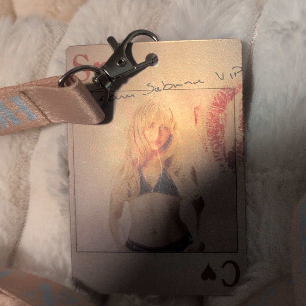 Playing Card Keychain with Pink Lanyard